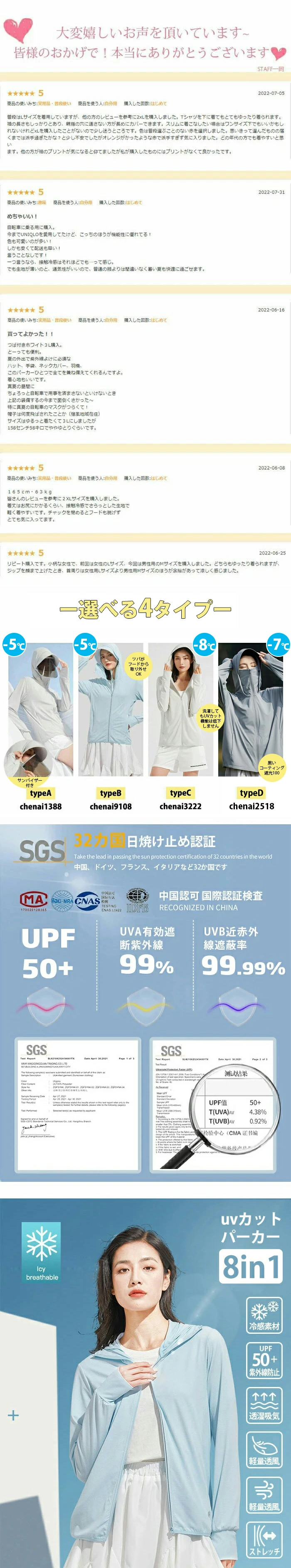 uvカット パーカー uvパーカー レディース ラッシュガード パーカー qqdou7009-a