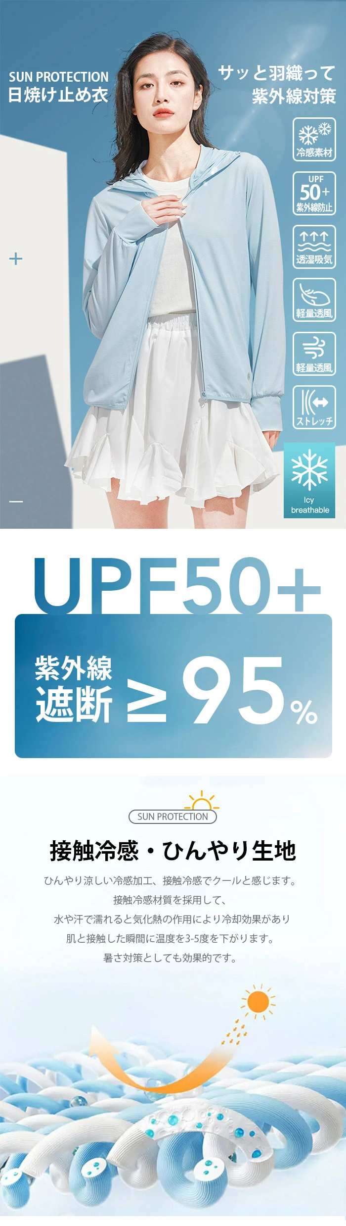 uvカット パーカー uv パーカー レディース uvパーカー ラッシュガード chenai1388
