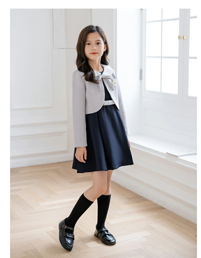 入学式 女の子 子供服 スーツ 卒園式 子供服 フォーマル スカート ボレロ+ワンピース+リボン+コサージュ ynf9004