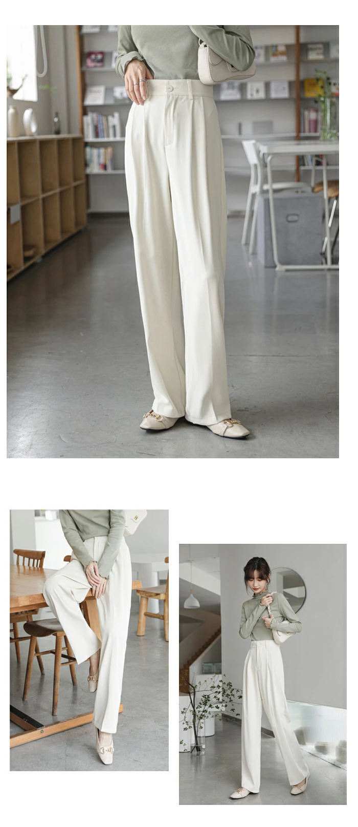 テーラード パンツ レディース ワイドパンツ ボトムス ストレートレッグ ロング パンツ feiliya1363