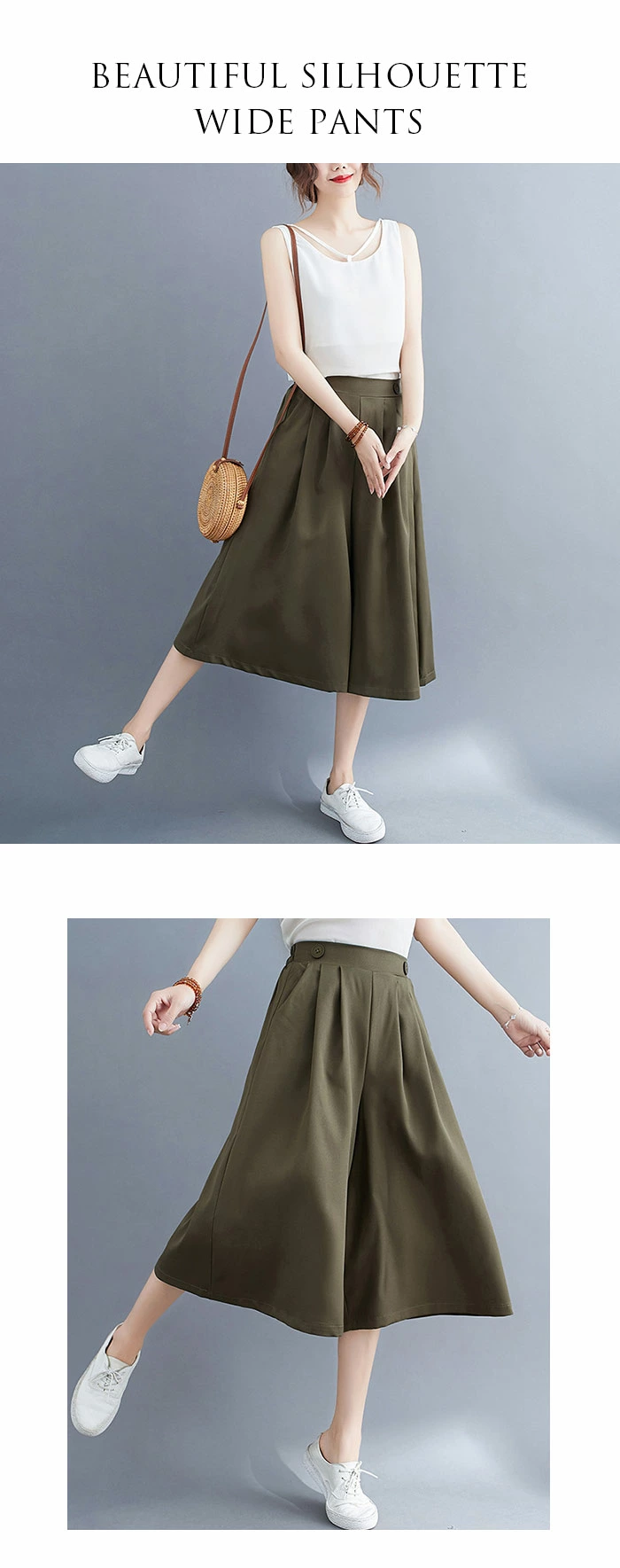 ガウチョパンツ レディース ワイドパンツ キュロット スカーチョ スカンツ クロップドパンツ 七分丈 yf247