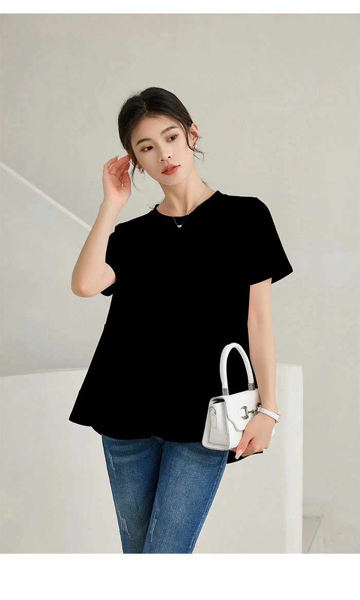 tシャツ レディース 半袖 プルオーバー 半袖 フリル トップス langzi0516