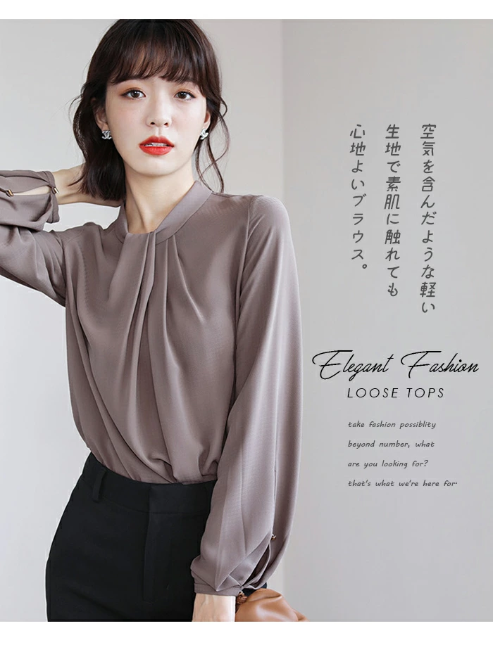 シフォン ブラウス レディース シャツ ブラウス Yシャツ 春フォーマル ボリュームスリーブ hlei150993