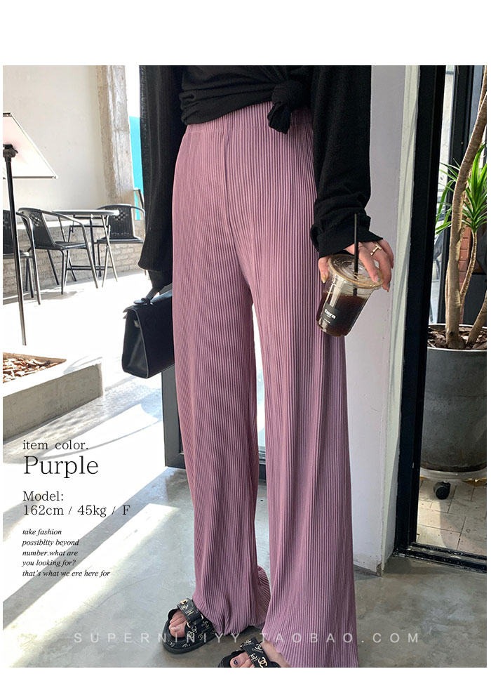セルフカット プリーツパンツ ワイドパンツ レディース 夏 ロングパンツ ynm001