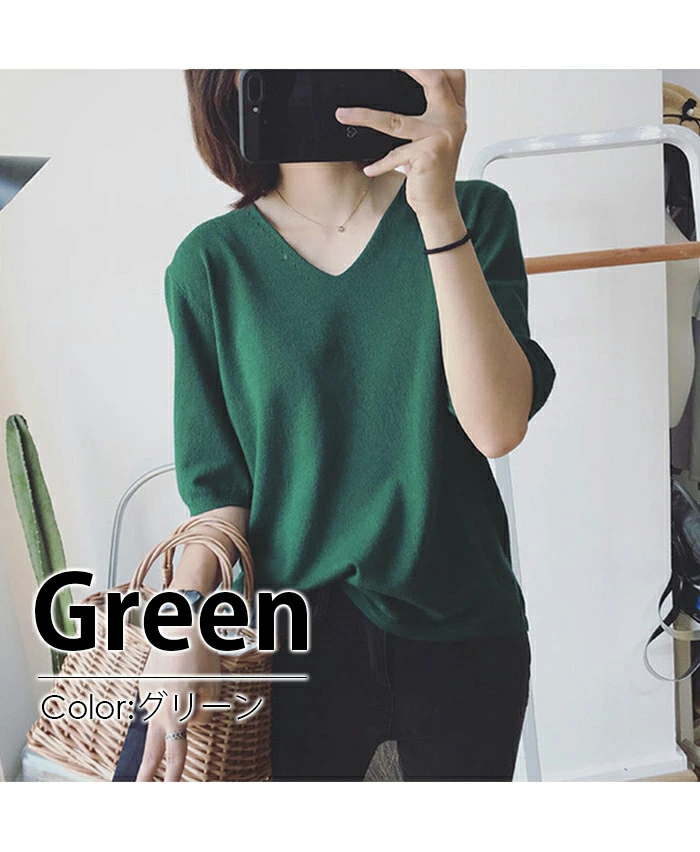 サマーニット Tシャツ レディース 半袖 ブラウス トップス薄手 カットソー blisa3881