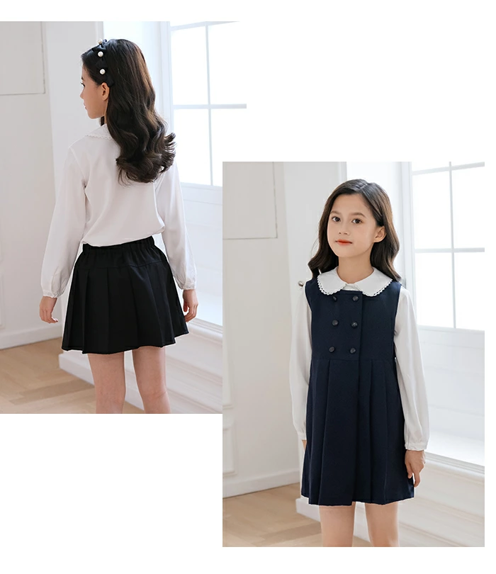 女の子 ブラウス フォーマル Yシャツ ホワイトシャツ リボン付き lbb613shirt