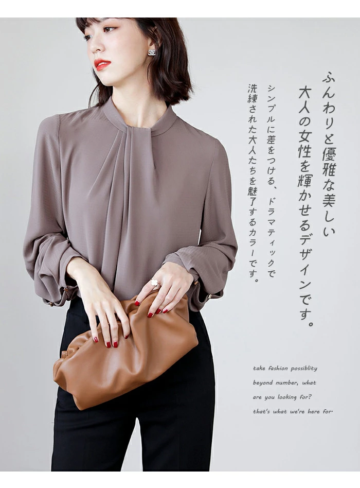 シフォン ブラウス レディース シャツ ブラウス Yシャツ 春フォーマル ボリュームスリーブ hlei150993