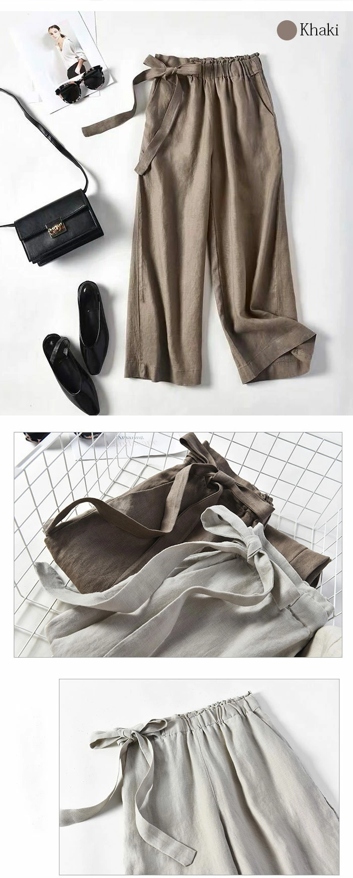 ワイドパンツ レディース パンツ 綿麻 ゆったり 9分丈 上質 大きいサイズ ssjl809628