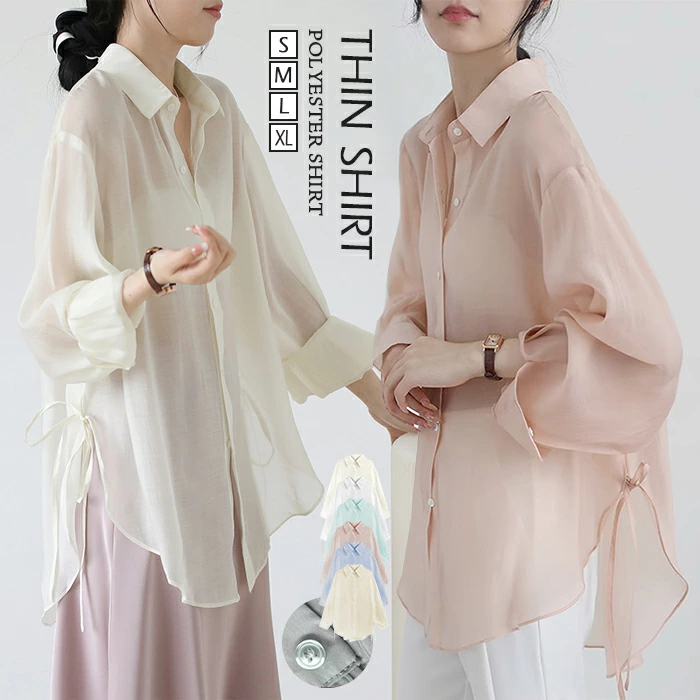 シアーシャツ シャツ レディース シースルー シャツ ブラウス シースルートップス qd8716