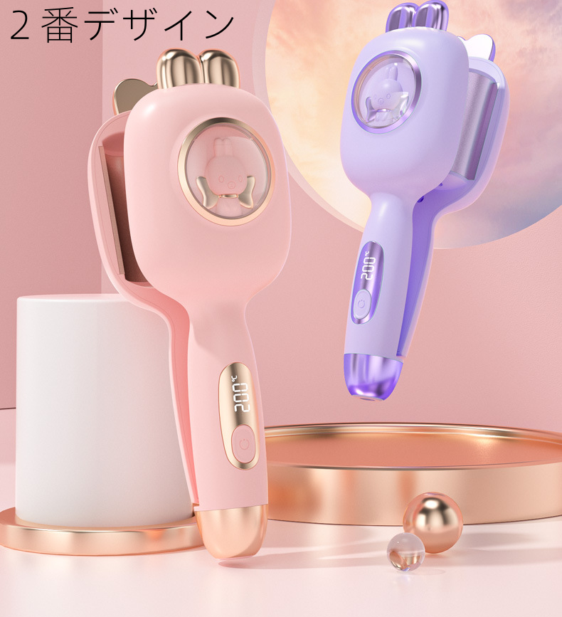 TIKTOK 大人気アイテム販売中 3TYPE ヘアアイロン カール 傷まない 32mm ウェーブ パーマ かわいい 猫型 4段階温度設定 静電気防止 美容家電 美容機器 ヘアーアイロン