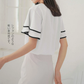 フリル袖 半袖 ブラウス シフォン ブラウス シャツ チュニック 半袖tシャツ langzi92152