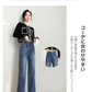 デニム レディース ワイドパンツ 裏起毛 デニム ロング パンツ ハイウエスト rg20125