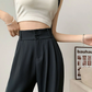 テーラード パンツ レディース ハイウエスト ストレートレッグ ロングパンツ ruitongx059