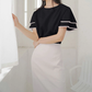 フリル袖 半袖 ブラウス シフォン ブラウス シャツ チュニック 半袖tシャツ langzi92152