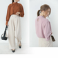 シフォン ブラウス 長袖 レディース パフスリーブ 長袖ブラウス yf598