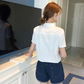 シャツ ブラウス レディース ワイシャツ 綿 スタンドカラー  aqhakq8351