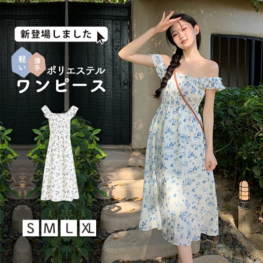 フリルワンピース ワンピース レディース 夏 花柄 ドレス シフォン ワンピ  yms633