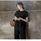 バックプリーツ 半袖 ブラウス レディース リネン バックフリル シャツ 無地 プリーツ Tシャツ  ani5032